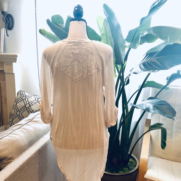 Free people lace trim knit top - Picture 2 of 6